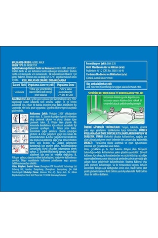 Raid Elekro Likit Cihaz Ve 1 Yedek, 45 Gece (Sivrisineklere Karşı)