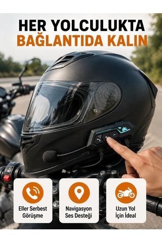 Mey İthalat Bt22 Kask Bluetooth Kulaklık 5.0 Suya Dayanıklı, Gürültü Önleyici, Uzun Pil Ömürlü Ye