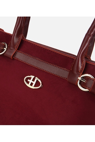 Hotiç Kadın Süet Bordo Kemer Detaylı Omuz Çantası 03cah317270a780 03cah317270a780 Bordo