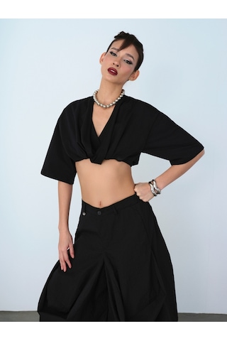 New Baggy Fit Kadın Pantolon Siyah