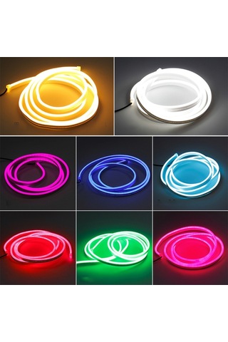 1.2m Araba Kaputu Pvc Silikon Esnek Dekoratif Işık Süper Parlak Su Geçirmez Drl Işık Şeridi - Mor