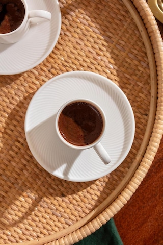 Lunis 6 Kişilik 12 Parça Porselen Kahve Takımı Ekru Çok Renkli