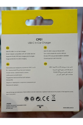 Taks 5cp01s Taks Cp01 30w Pd Usb-c Araç Hızlı Şarj Aleti , Siyah
