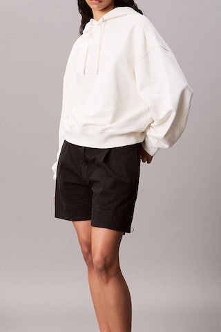 Kadın Kapüşonlu Nakış Logolu Sweatshirt - Ekru Tofu