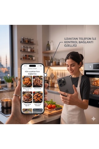 Hoover Empoli HO3158IN + HHW6LMX + HCH6MXTK Telefon Bağlantılı Inox Turbo Ankastre Set