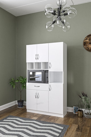 Ae-3080 Anka Beyaz Çok Amaçlı Mutfak Dolabı & Banyo Dolabı 6 Kapa