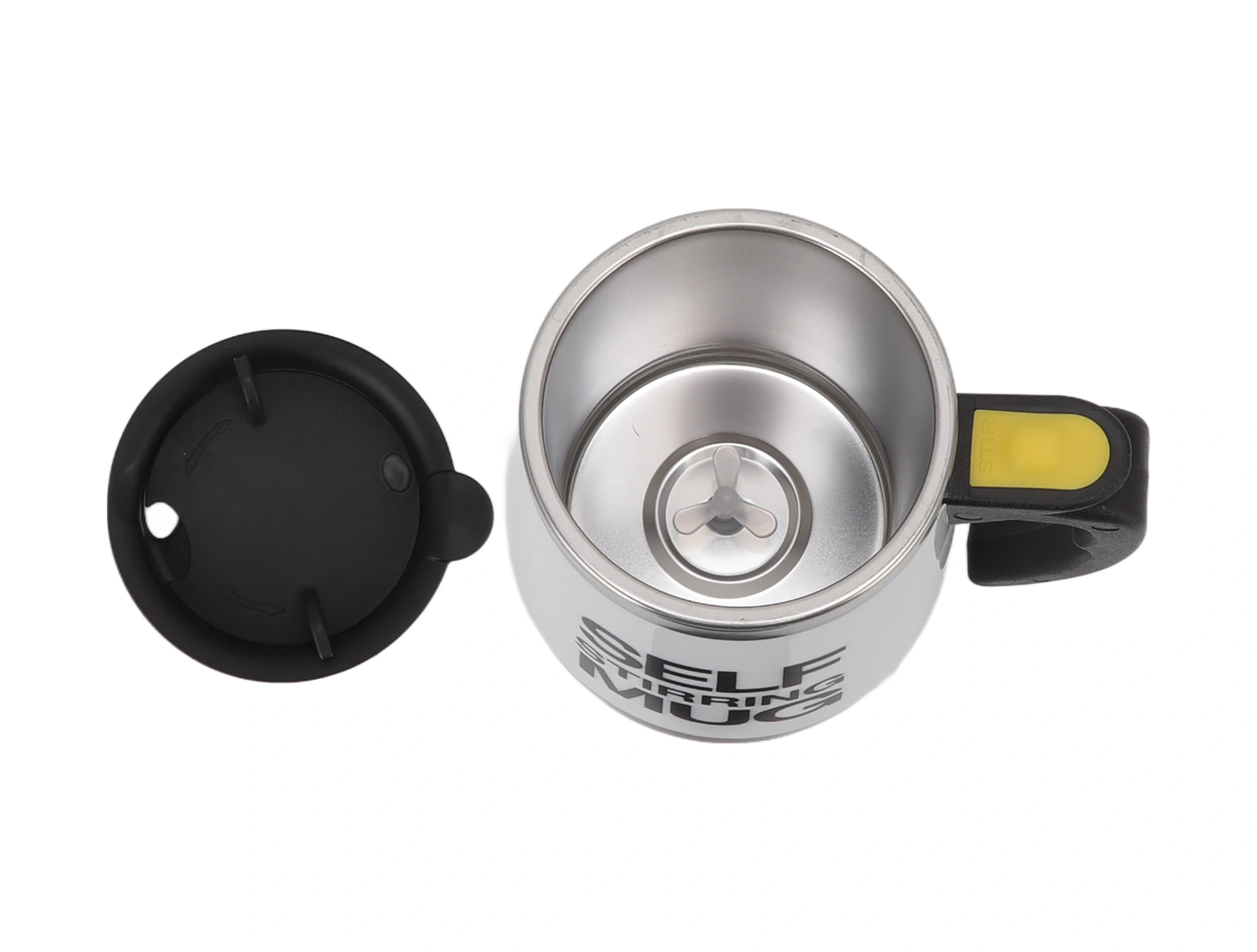 Kangvka Stainless Steel Otomatik Karıştırıcı Kupa - 400ml, Sessiz Teknoloji, Kahve/çay/protein İçin, Ev/ofis/seyahat Uygun, Pil Dahil Değil Siyah Siyah