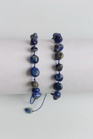 Doğal Lapis Lazuli Bileklik Makrome Ayarlı 417-5 Çok Renkli