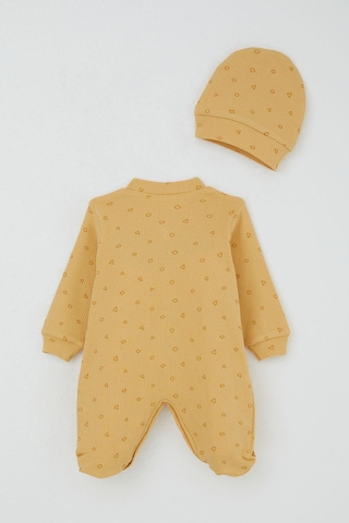 Breeze Erkek Bebek Patikli Tulum Minik Geometrik Desenler 0-9 Ay, Hardal Sarı Hardal Sarı