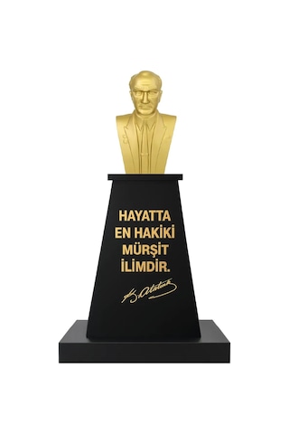 Atatürk Büstü 60cm Fiber + Kaide 100cm + Alt Tabla İlkokul Modeli