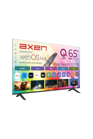 Axen AX65QUMLN-W02M 65" 4K Ultra HD webOS ThinQ AI Destekli Sihirli Kumanda 164 cm QLED 4K SMART TV