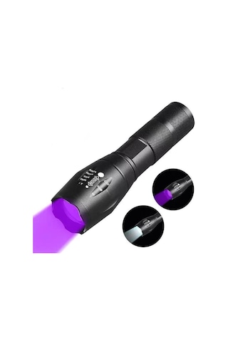 Valkyrie Çift Fonksiyonlu Ultraviyole Mor Işık Ve Xml-t6 El Feneri Dual Mode 2000 Lümens Siyah