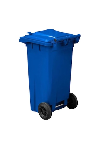 Mavi Plastik Çöp Konteyneri 120 Litre Konteyner - A+ Isıya Karşı Mavi