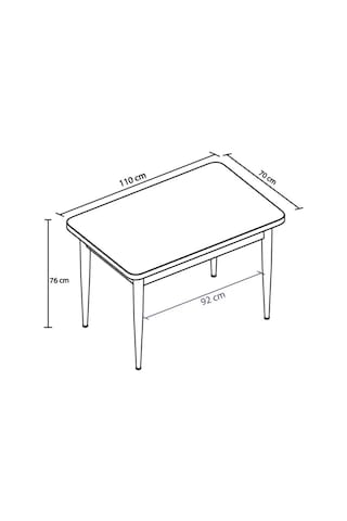 Duru 70x110 Mdf Siyah Mermer Ahşap Ayaklı Sabit Üstkalite Mutfak Masası, Yemek Masası, Salon Masası Siyahmermer Siyah
