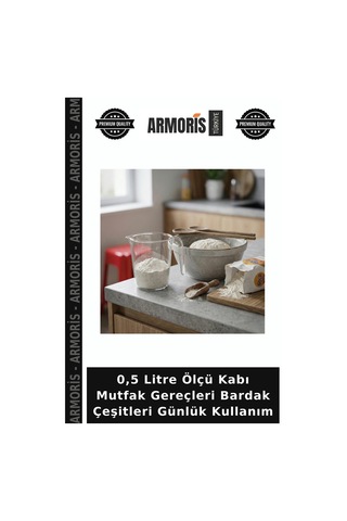 0,5 Litre Ölçü Kabı Mutfak Gereçleri Bardak Çeşitleri Günlük Kullanım Çok Renkli