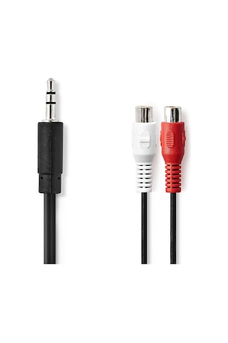 3.5 Mm Erkek - 2x Rca Dişi 20cm Stereo Kablo