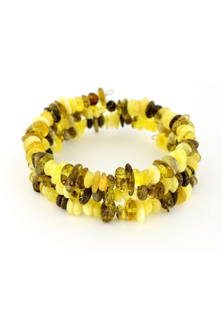 Kehribar Bileklik Amorf Tasarım Ambergold Blk23-127 Çok Renkli