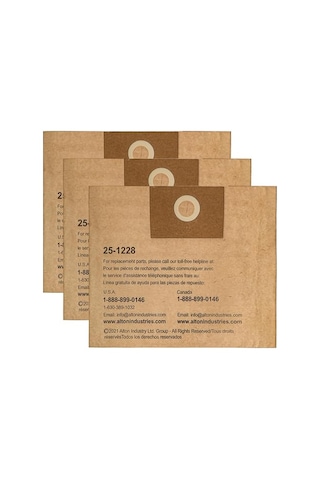 Fits 2.5-3.5 Gallon Disposable Filter Bag Wet Or Dry Cleaner 3 Filter Bags Per Package