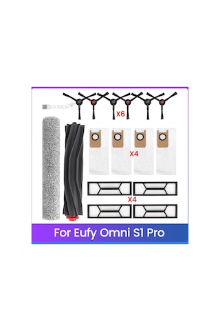 Xiaaokeji Eufy Omni S1 Pro Robot Süpürge Yedek Parçaları Ana Fırça İçin 17 Adet