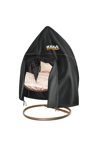 Haegs Bahçe Salıncağı Örtüsü, Rattan Hamak Koltuk Salıncak Koruyucu Kılıfı Brandası, 190 X 115cm Siyah
