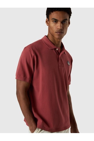 North Sails Baskılı Kısa Kollu Erkek Polo Yaka T-shirt-33370 Bordo