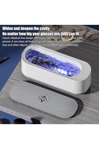 Neevoyu Minik Ultrasonik Temizleyici - Derinlemesine Temizleme, Zarfımsı Nesneler İçin Uygun: Mücevherler, Gözlükler, Paralar, Kolye Ve Makyaj Fırçaları