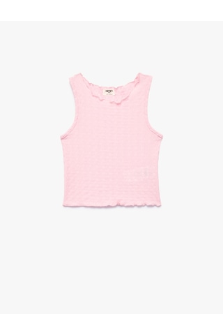 Koton Kolsuz Bisiklet Yaka Bürümcük Kumaş Atlet Pembe 6skg30026ak Gül
