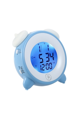 Youtek Renkli Dokunmatik Gece Lambalı Alarm Saat - 12/24 Saat, Tarih Gösterimi, Uyandırma Ve Yeniden Uyandırma Fonksiyonu, Mavi Plastik Mavi