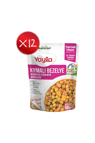 Yayla Yemek Hazır Kıymalı Bezelye 250 Gr X12 Yayla Yemek Hazır Kıymalı Bezelye 250 Gr X12
