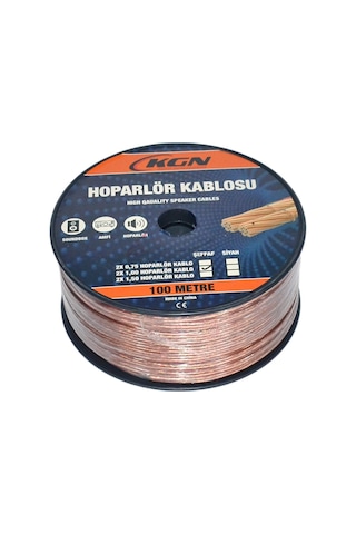 Kgn Hoparlör Kablo 2x1 100 Mt Bitişik Şeffaf-kırmızı 1203012