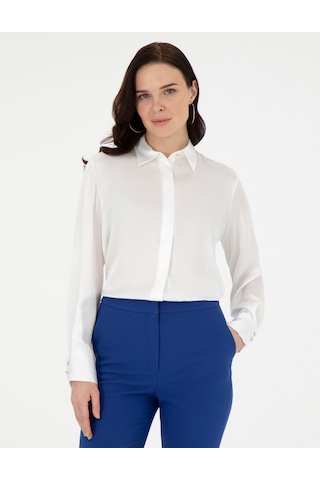 Pierre Cardin Kadın Ekru Gömlek Desenli 50296330-vr019 Ekru