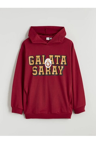 Lc Waikiki Kırmızı Galatasaray Baskılı Erkek Çocuk Sweatshirt KIrmızı