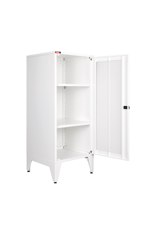 Lande - Ziglat 1110 - Metal Dolap - Perfore Metal Kapılı - Mat Beyaz. Beyaz