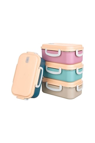 2 Bölmeli 150-300 Ml Paslanmaz Çelik Yemek Kabı Beslenme Kabı Yiyecek Saklama Kabı Renkli