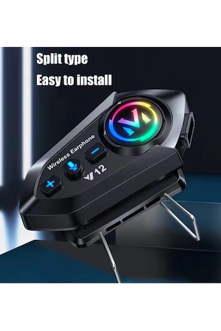 Ceylan Adam Y12 Motor Kask Kulaklık Rgb Modlu Radyolu Motosiklet Kulaklık 5.3 Bluetooth Intercom