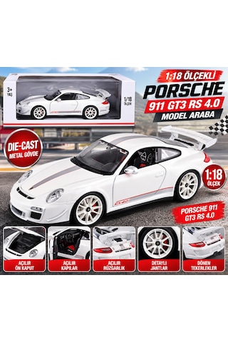1:18 911 Gt3 Rs 4.0 Beyaz Model Araba