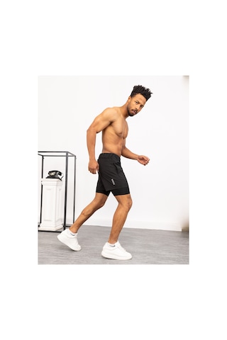 Gugus Erkek Uzun Taytlı Şort / Koşu Fitness Antrenman Spor Şortu Siyah-kısa