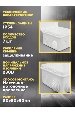 Tdmelectric 80x80x50mm Kapaklı Dağıtıcı Kutu 204512588