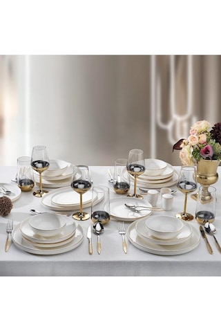 Schafer Adel Gold Yemek Takımı - 56 Parça - Gold - 1s0020 -01001-gld02