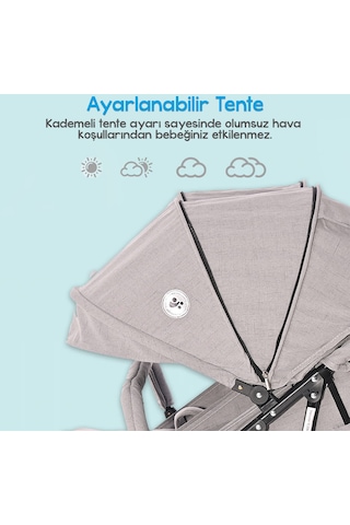 Lorelli Duo Yan Yana İkiz Bebek Arabası Grey Dots