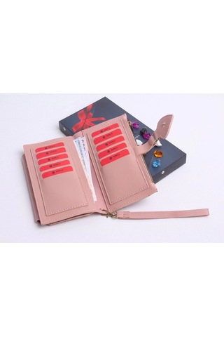 Ozka Leather Collection Kişiye Özel Pudra Renk Maça Model Cüzdan & Yusufçuk Kolye Set - Anahtarlık Hediyeli