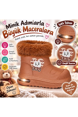 Look Life Su Geçirmez Çocuk Yağmur Botu 525 Kahverengi