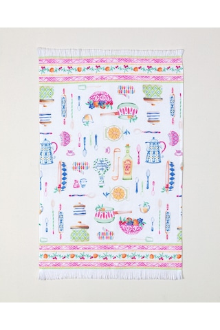 Madame Coco Cute Baskılı Mutfak Havlusu Hvlu0000000142 40x60cm-beyaz/pembe