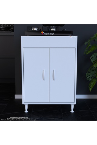 Aymen 59,6 X 85 X 56 Cm Set Üstü Ocak Ve Tek Raflı Çok Amaçlı Mutfak Dolabı Beyaz