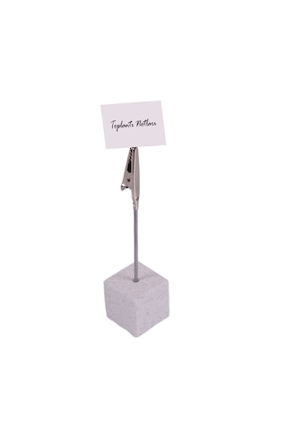 Metal Not Tutucu Metal Kıskaçlı Notluk Mermer Desenli Masaüstü Not Tutacağı Mermer Desen