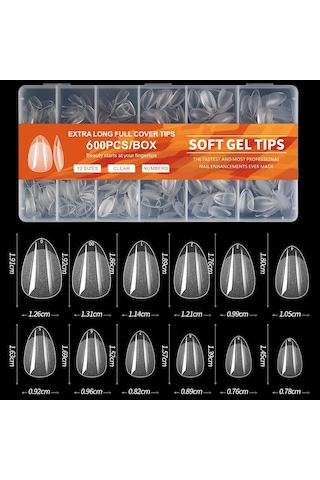 Shineyee Yarım Mat Yumuşak Jel Tırnak Seti 600 Adet İz Olmayan Pmma Tırnak Ucu, Doğal Tırnaklara Uyumlu, Farklı Boyutlar, Dıy Manikür İçin