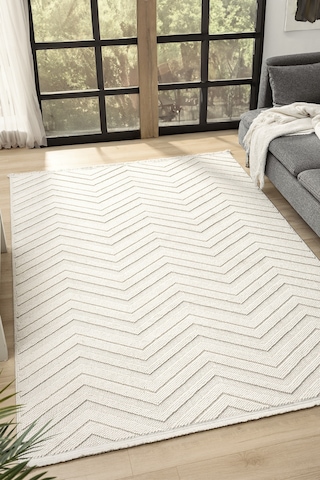 Fizy Beyaz Halı Loop Sisal Halı Modern Dokuma Oturma Odası Salon Halısı 13797a Beyaz
