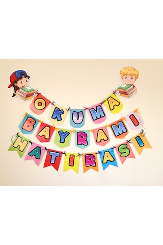 Okuma Bayramı Hatırası Bayrak Afiş Yazı Pano