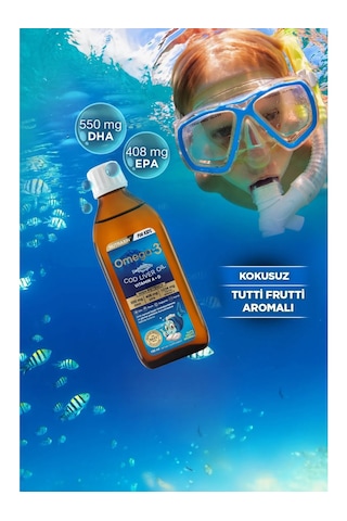 Nutraxin Omega3 Tutti Frutti Aromalı Çocuklar İçin 2 x 150 ML