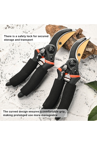 Teltree Bahçe Budama Makası: 35mm Kalın Dal Kesim, 65mn Çelik Bıçak, Ergonomik Saplı Bahçe Ve Bahçe Bakımı Aracı